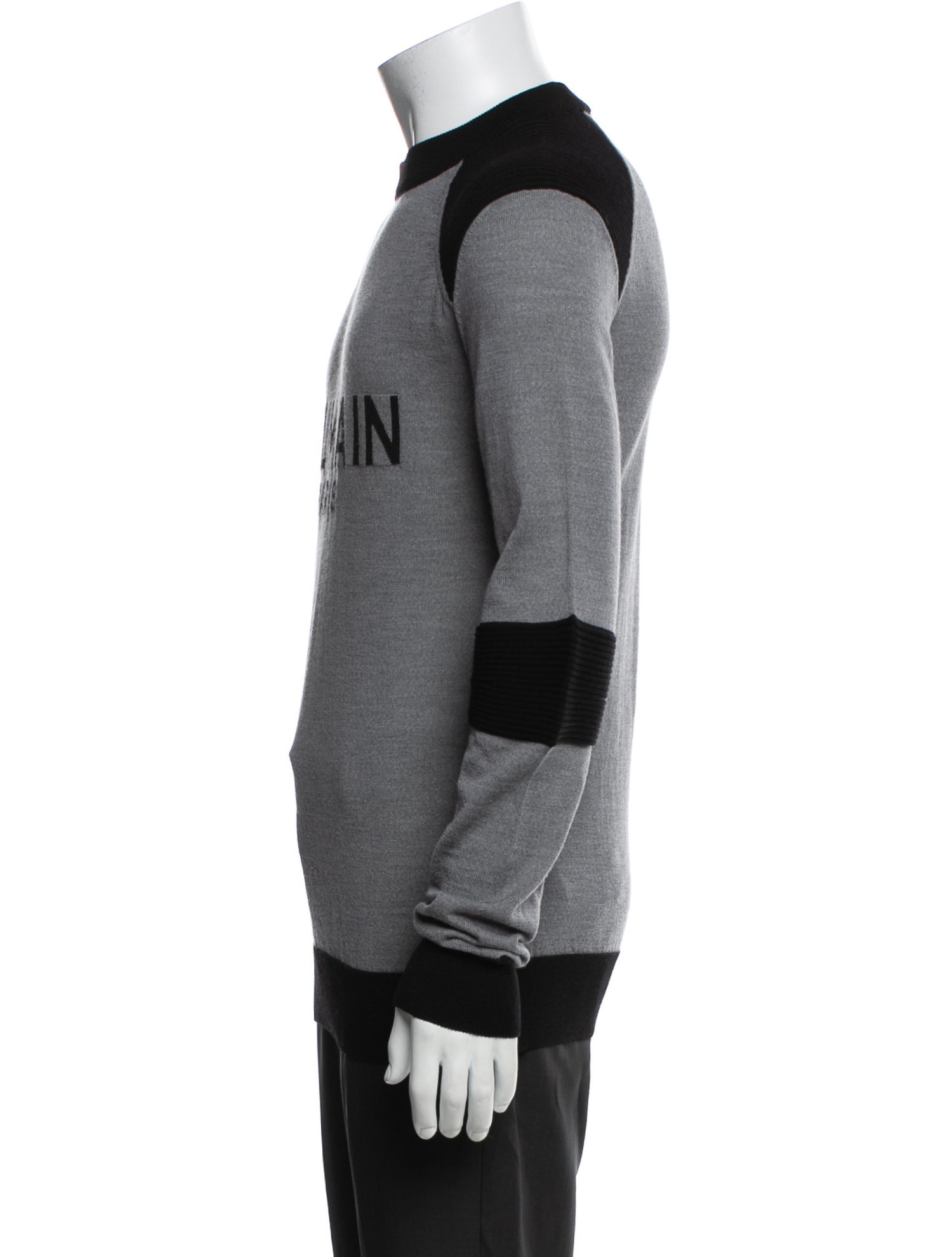 Balmain Virgin Wool Colorblock Pattern Pullover